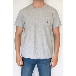 Polo Ralph Lauren Pocket T-Shirt Stretch Cotton Casual‎ Gray Medium